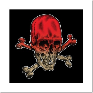 Skull and Crossbones Red Ochre Variant Posters and Art